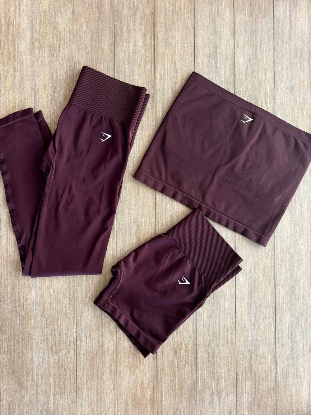 Gymshark Cherry Purple Three-Piece Active Set Bundle Size Medium - Picture 2 of 15